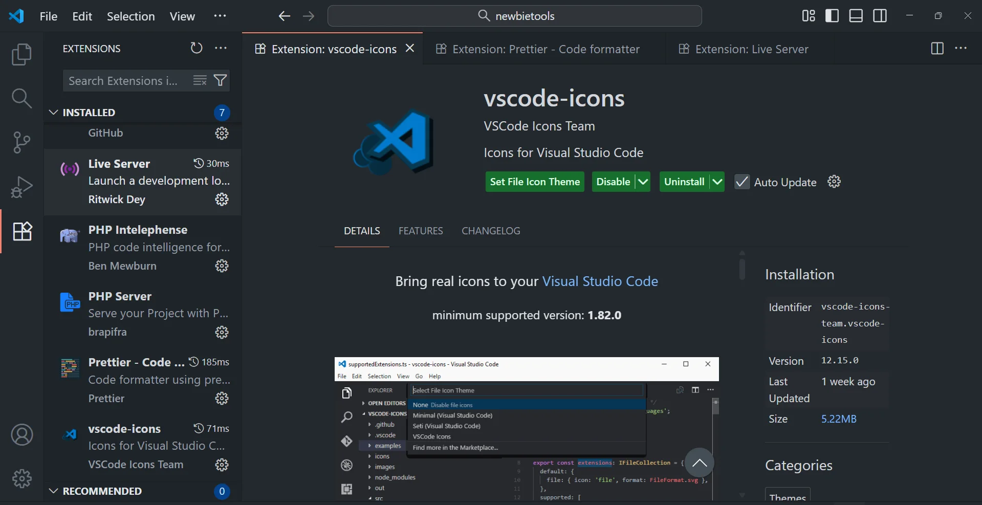 vs code extensions